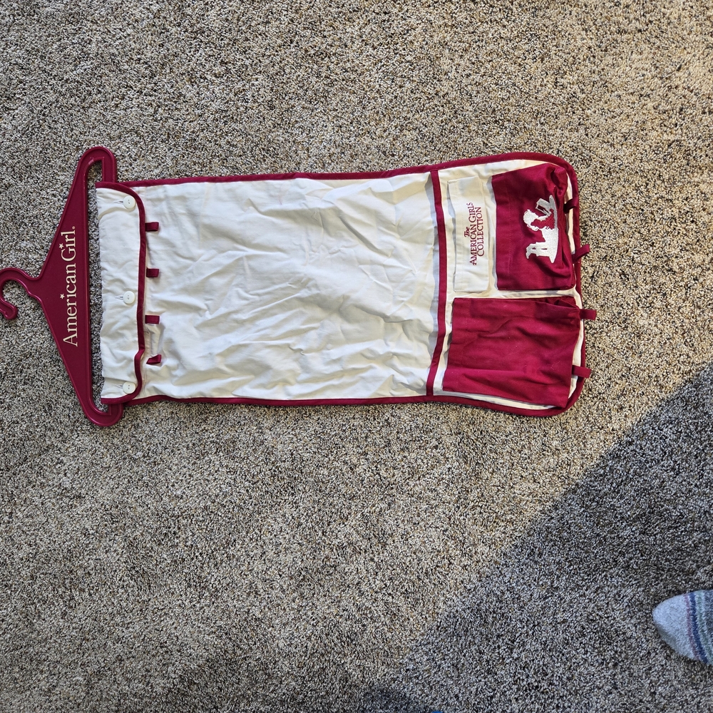 American Girl Doll Garment Bag - Red and White